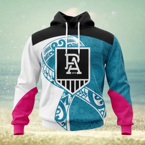 AFL Port Adelaide Custom Name Number Samoa Fight Cancer Pullover Hoodie