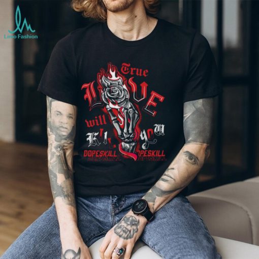 AJ 1 Retro High OG Patent Bred DopeSkill T Shirt True Love Will Kill You Graphic shirt