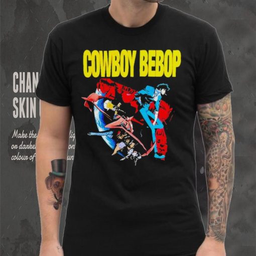 AJ Mendez Wearing Cowboy Bebop Red And Blue T Shirt
