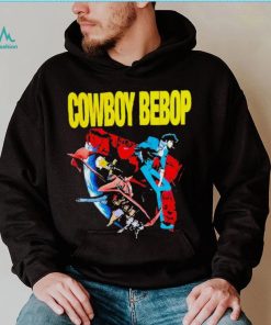 AJ Mendez Wearing Cowboy Bebop Red And Blue T Shirt