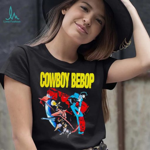 AJ Mendez Wearing Cowboy Bebop Red And Blue T Shirt