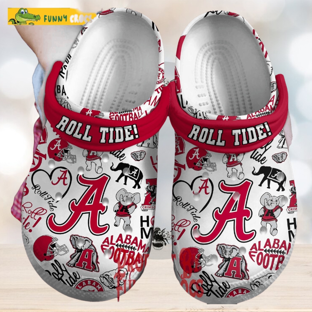 ALabama Crimson Roll Tide Football Crocs For Adults ALabama Crimson Roll Tide Football Crocs For Adults