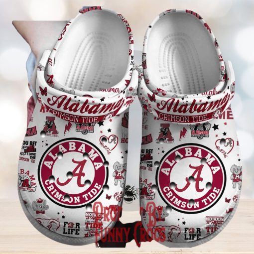 ALabama Crimson Roll Tide For Life Crocs Shoes