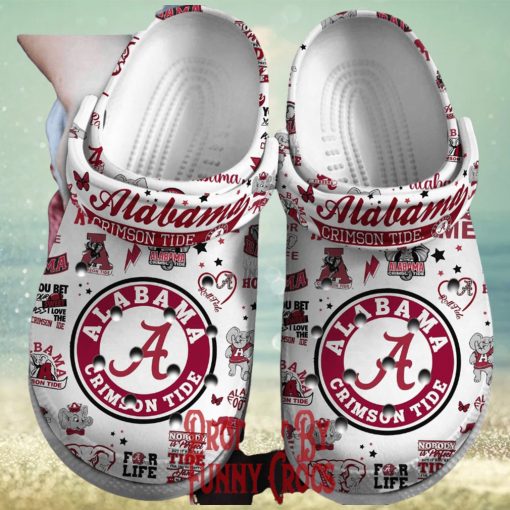 ALabama Crimson Roll Tide For Life Crocs Shoes
