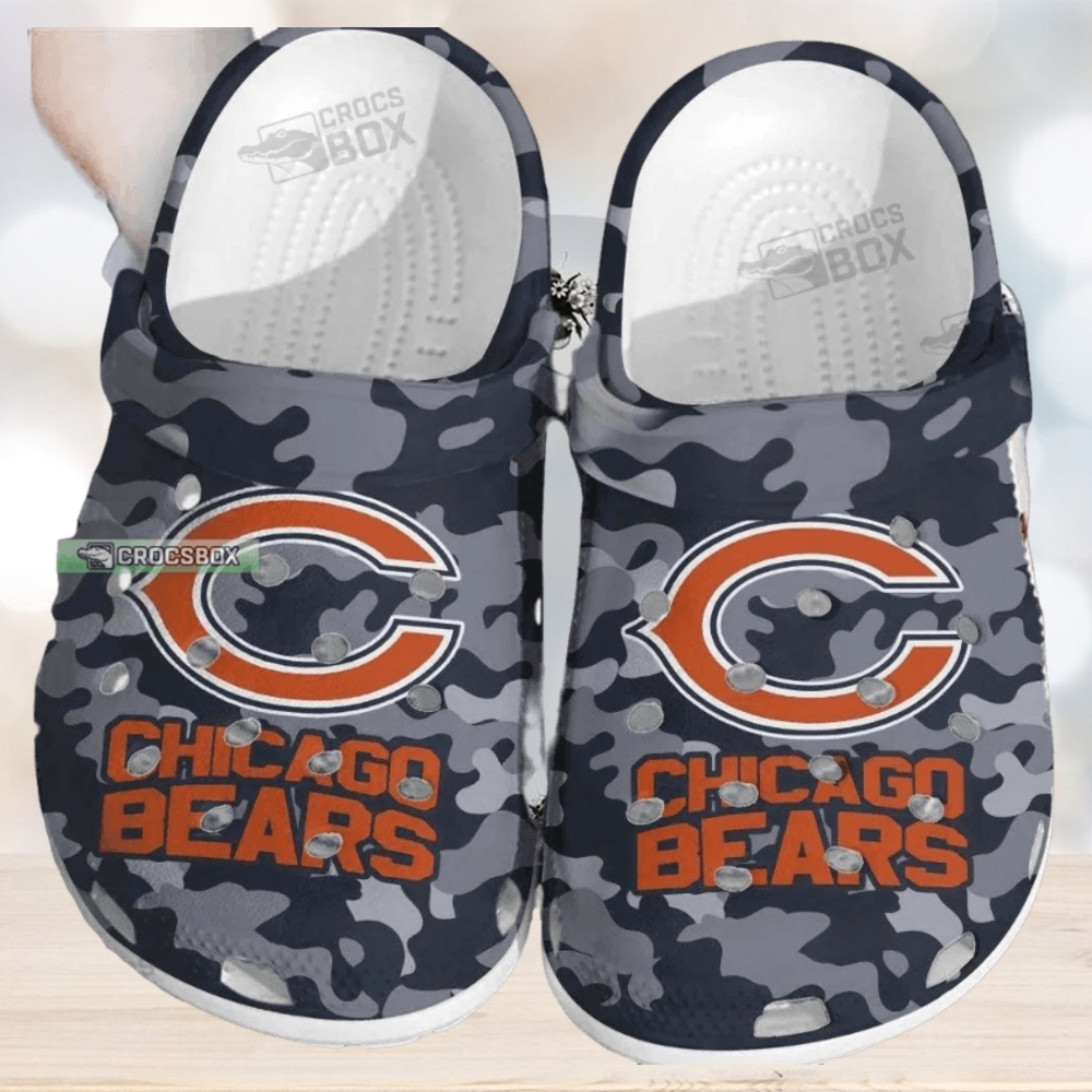 Adults Chicago Bears Football Grey Camouflage Crocs Clogs Adults Chicago Bears Football Grey Camouflage Crocs Clogs