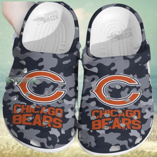 Adults Chicago Bears Football Grey Camouflage Crocs Clogs