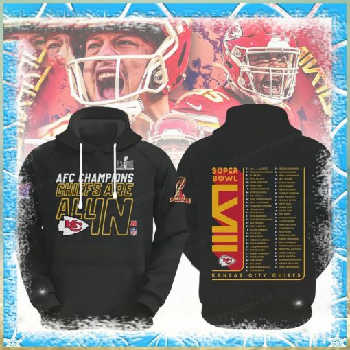 Afc Champions Chiefs Are All In Super Bowl Lviii Black Hoodie