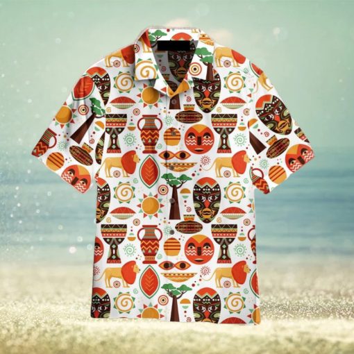 African Pattern Hawaiian Shirt Aloha For Men And Women Pocket