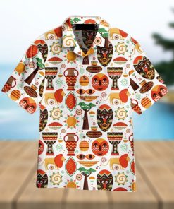 African Pattern Hawaiian Shirt Aloha For Men And Women Pocket