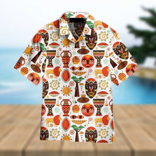 African Pattern Hawaiian Shirt Aloha For Men And Women Pocket