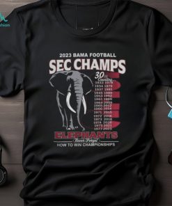 Alabama Crimson Tide 2023 SEC Football Conference Champions Alabama Elephants Never Forgets Shirt
