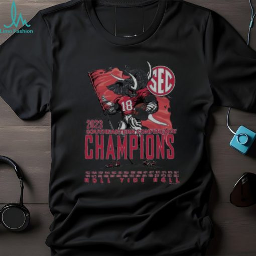 Alabama Crimson Tide 2023 SEC Football Conference Champions Mascot Flag Shirt