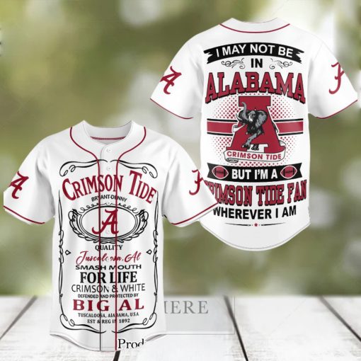 Alabama Crimson Tide Football Classic Full Printed Baseball Jersey