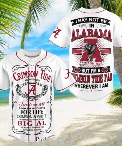 Alabama Crimson Tide Football Classic Full Printed Baseball Jersey
