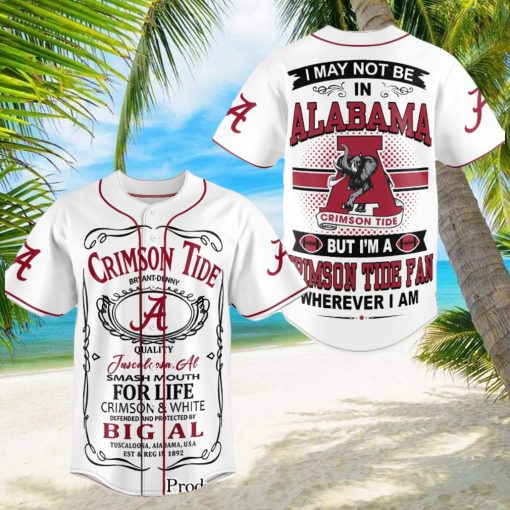 Alabama Crimson Tide Football Classic Full Printed Baseball Jersey