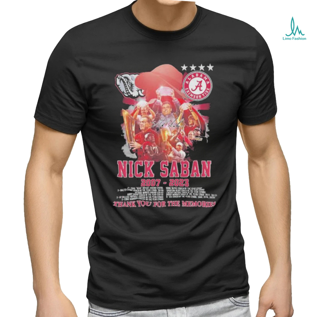 Alabama Crimson Tide Nick Saban 17 Years 2007 2023 Thank You for the memories shirt Alabama Crimson Tide Nick Saban 17 Years 2007 2023 Thank You for the memories shirt