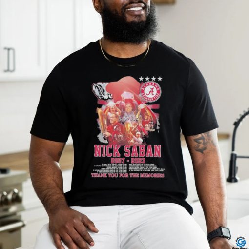 Alabama Crimson Tide Nick Saban 17 Years 2007 2023 Thank You for the memories shirt