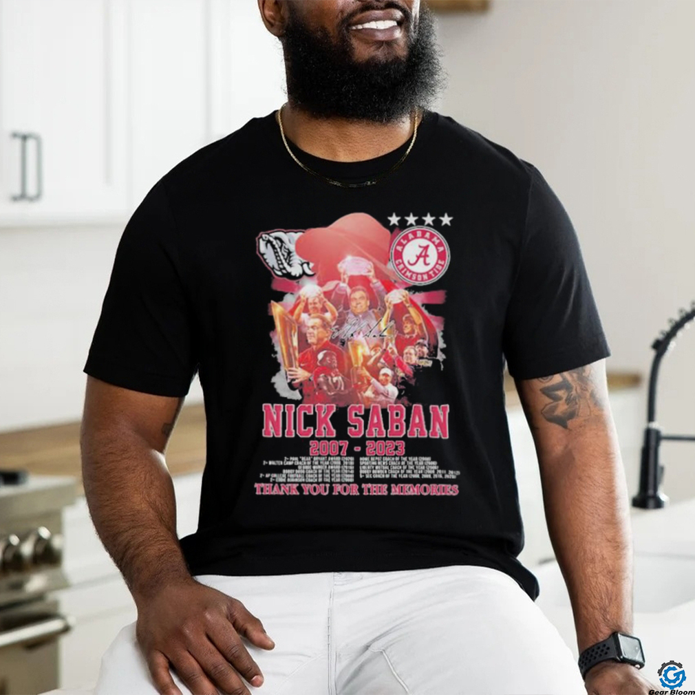 Alabama Crimson Tide Nick Saban 17 Years 2007 2023 Thank You for the memories shirt Alabama Crimson Tide Nick Saban 17 Years 2007 2023 Thank You for the memories shirt