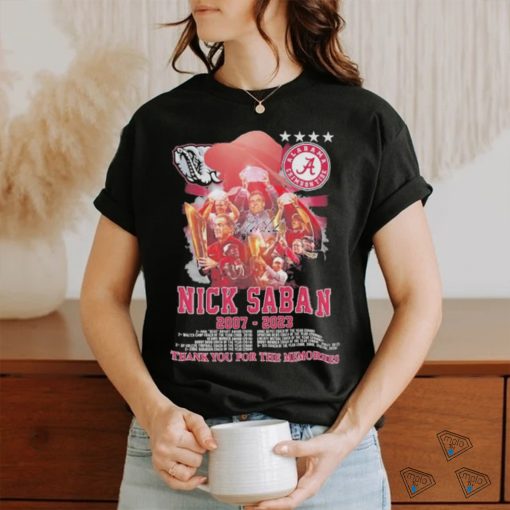 Alabama Crimson Tide Nick Saban 17 Years 2007 2023 Thank You for the memories shirt