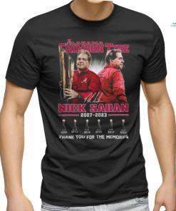 Alabama Crimson Tide Nick Saban 2007 2023 Thank You For The Memories Shirt