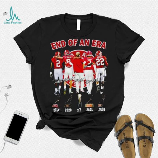 Alabama Crimson Tide Nick Saban end of an era signatures shirt