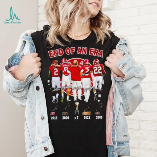 Alabama Crimson Tide Nick Saban end of an era signatures shirt