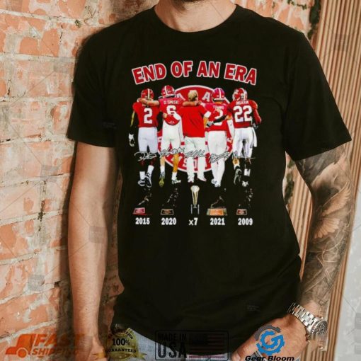 Alabama Crimson Tide Nick Saban end of an era signatures shirt