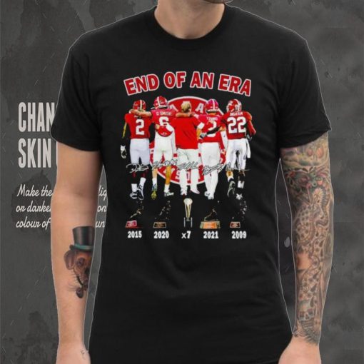Alabama Crimson Tide Nick Saban end of an era signatures shirt