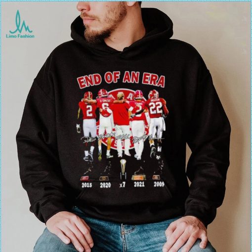 Alabama Crimson Tide Nick Saban end of an era signatures shirt