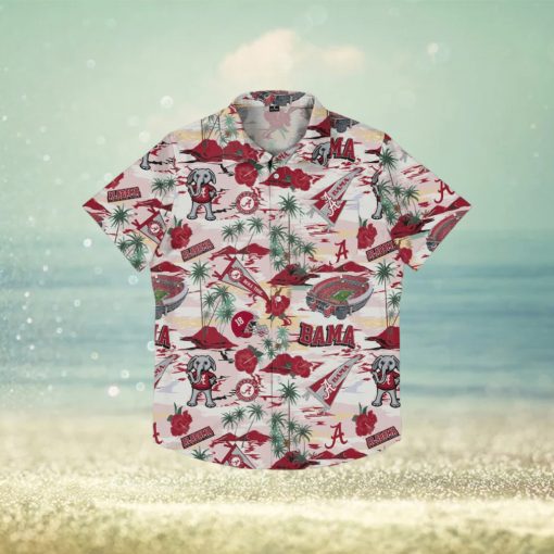 Alabama Crimson Tide Thematic Stadium Print Hawaiian Shirt