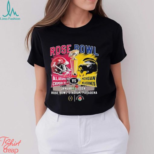 Alabama Crimson Tide Vs Michigan Wolverines Head To Head Rose Bowl January 1, 2024 T Shirt