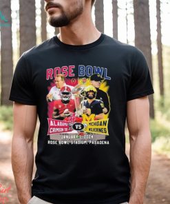 Alabama Crimson Tide Vs Michigan Wolverines Rose Bowl Game Match Up January 1, 2024 Tee Shirt