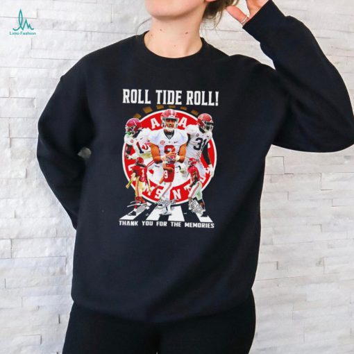 Alabama Crimson Tide football Roll Tide Roll thank you for the memories signatures 2024 shirt