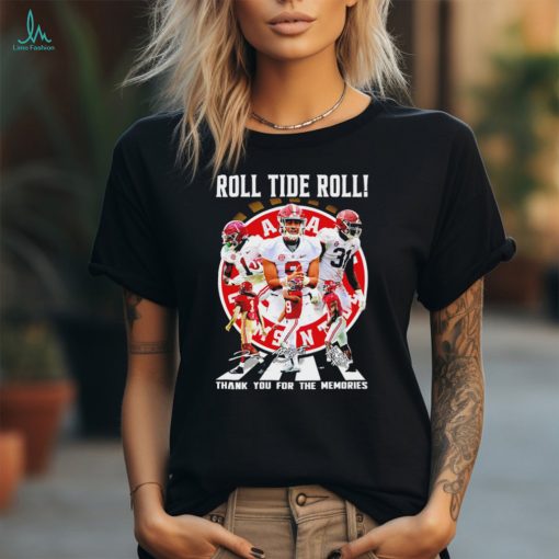 Alabama Crimson Tide football Roll Tide Roll thank you for the memories signatures 2024 shirt