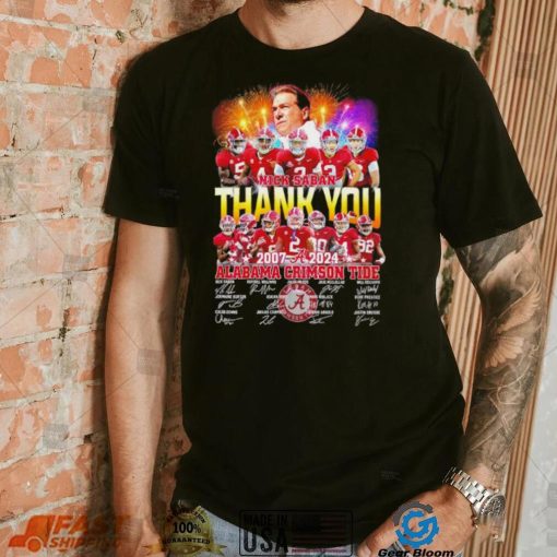 Alabama Crimson Tide thank you Nick Saban 2007 2024 signatures shirt