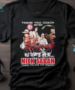 Alabama Thank You Coach Nick Saban 2007 2024 Roll Tide Shirt