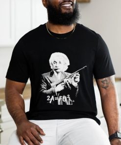 Albert Einstein gun Fu squared shirt