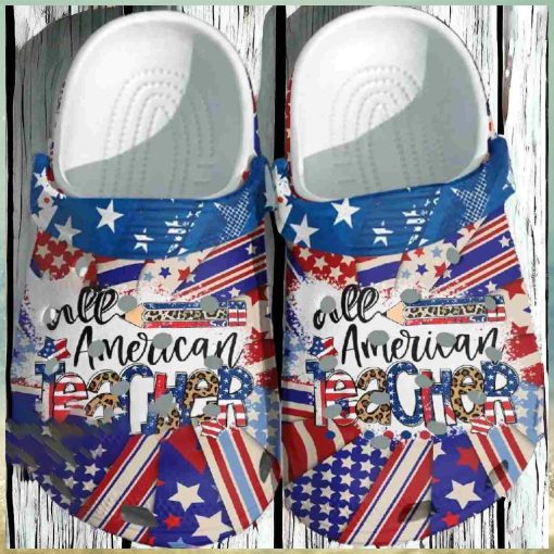 All American Teacher Crocs