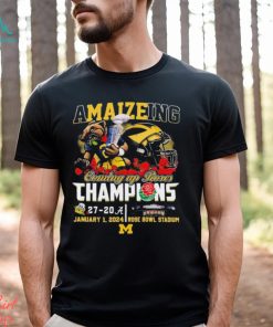 Amaizeing 2024 Coming Up Rose Bowl Champions Michigan Wolverines Shirt