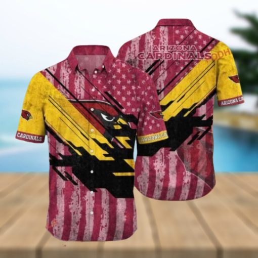 American Flag Themed NFL Arizona Cardinals Hawaiian Shirt, Arizona Cardinals Clothing