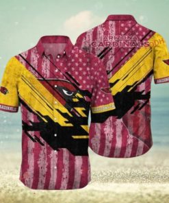 American Flag Themed NFL Arizona Cardinals Hawaiian Shirt, Arizona Cardinals Clothing