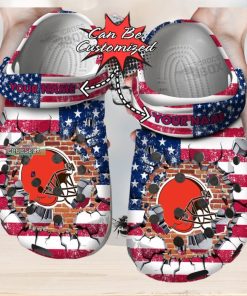 American Football Browns Crocs Shoes