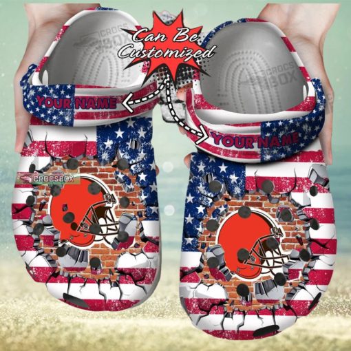 American Football Browns Crocs Shoes