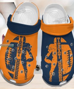 American Football Orange And Navy Crocs Shoes Football Footwear