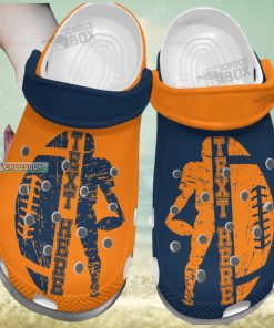 American Football Orange And Navy Crocs Shoes Football Footwear