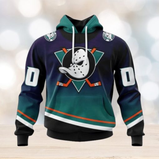 Anaheim Ducks Hoodie Special Retro Gradient Design Hoodie