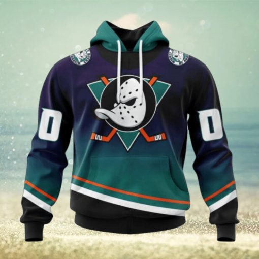 Anaheim Ducks Hoodie Special Retro Gradient Design Hoodie