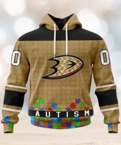 Anaheim Ducks Hoodie Specialized Unisex Kits Hockey Fights Against Autism Hoodie