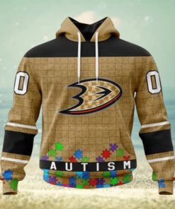 Anaheim Ducks Hoodie Specialized Unisex Kits Hockey Fights Against Autism Hoodie