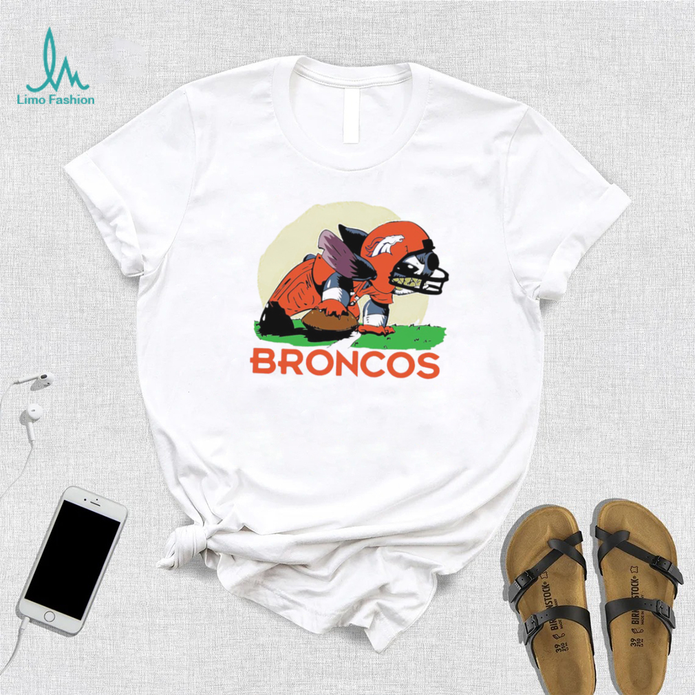 Angry Stitch character player Denver Broncos football logo shirt Angry Stitch character player Denver Broncos football logo shirt